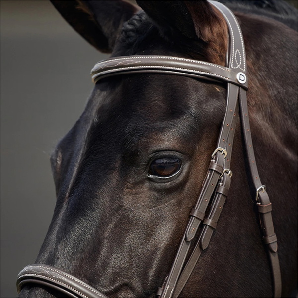 2026 Dublin Padded Mono Crown Fancy Stitch Hunt Bridle 1031496 - Brown